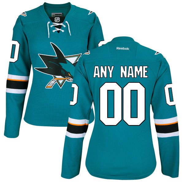 Reebok San Jose Sharks Womens Custom Premier Home NHL Jersey - Teal